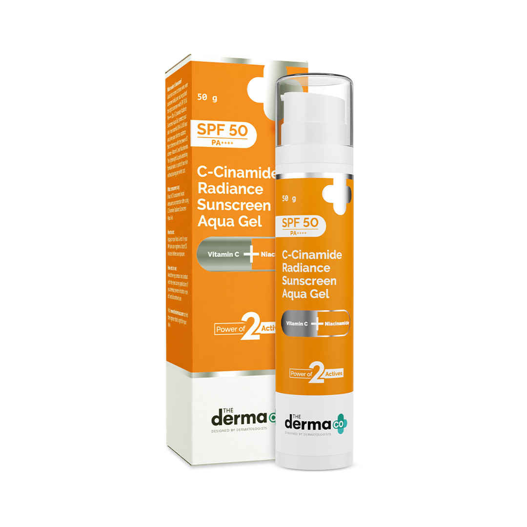 The Derma Co. C-Cinamide Radiance Sunscreen Aqua Gel with SPF 50 & PA++++ For Broad Spectrum Protection - 50 gm