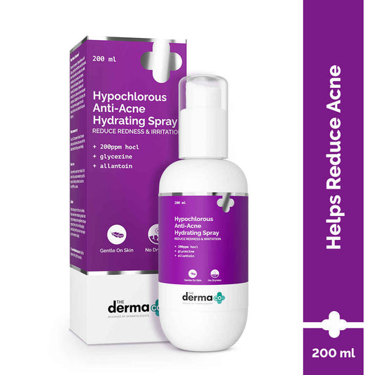 The Derma Co. Hypochlorous Anti-Acne Hydrating Spray_200 ml Relief Acne & Eczema | Reduces Redness & Irritation | Promotes Healthy Skin | Anti-microbial & Anti-inflammatory | Alcohol & Fragrance Free for Women & Men