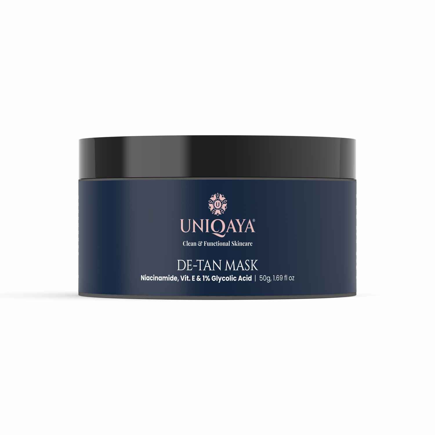 Uniqaya De-Tan Mask With Niacinamide, Glycolic Acid For Instant Tan Removal For All Skin Types 50 gm