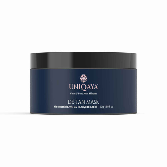 Uniqaya De-Tan Mask With Niacinamide, Glycolic Acid For Instant Tan Removal For All Skin Types 50 gm