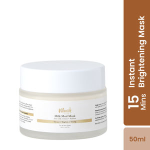 Vilvah Store Milk Mud Mask, De-Tan Pack, With Oat Milk, Saffron Extract and Kaolin Clay, Brightening and Tan Removal Cream, Sulphate Free, For All Skin Types, For Men & Women, 50 ml