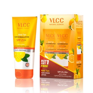 VLCC Anti Tan Sun Screen Lotion SPF 25 with Lemon Sun Defense (150 ml) Buy 1 Get 1 Free