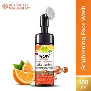 WOW Skin Science Vitamin C Foaming Face Wash for Skin Brightening,A Age Spots And reduce fine linesA - with Built-In Face Brush - 100 ml + 50 ml = 150 ml